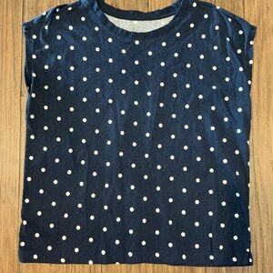 LOFT Navy Tee with White PolkaDots